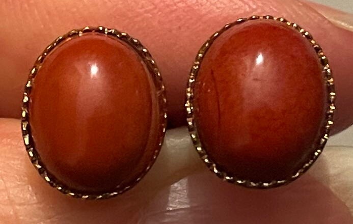 JASPER CABOCHON CUFF LINKS  - Gold-Toned Setting
