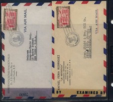 Dominican  Republic  2 censor covers  to  US  #  7800   30911