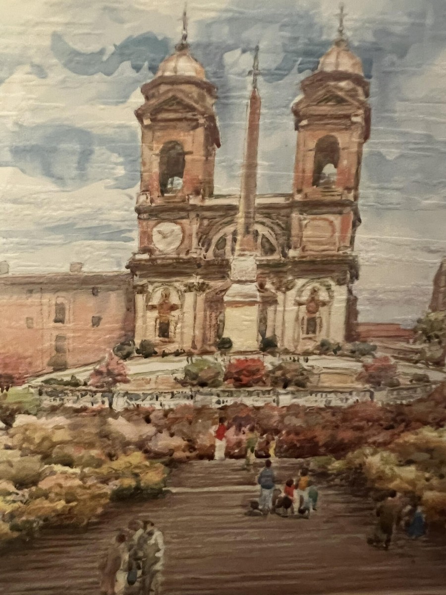 F. Neri Watercolor Print - Trinita Dei Monti - 8 1/2