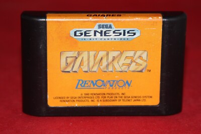 Gaiares (Sega Genesis, 1990) Authentic Game Cartridge.