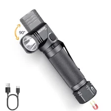 1300 Lumens 6 Modes EDC 90 Degree Rechargeable Magnetic Tactical Flashlight