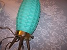 Vintage Mid Century Modern Atomic Aqua Weave Des. Beehive Elec. Lamp tripod legs — photo 8