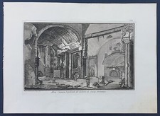 Stampa antica Giuseppe Vasi roma XIX secolo sepolcro via statilia porta maggiore