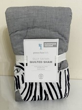 Pottery barn kids silly safari quilted pillow euro new