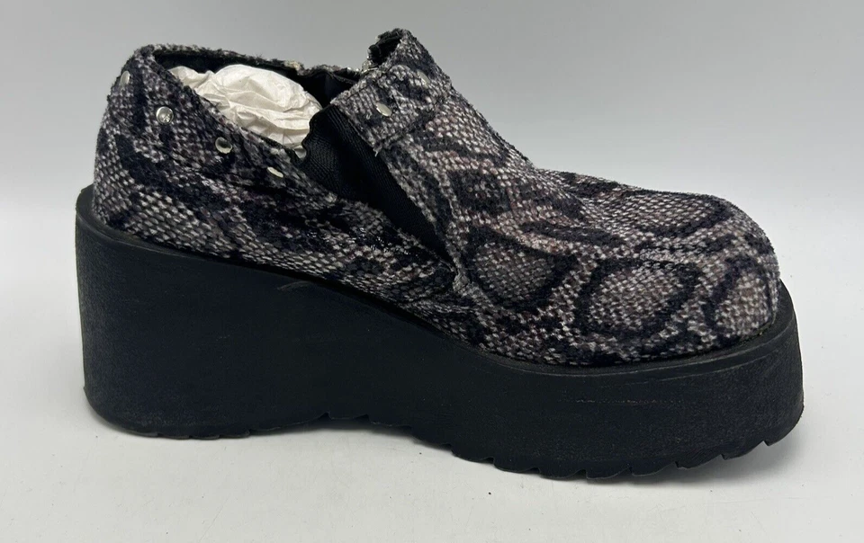 Mocasines De Colección Mujer 7.5 Y2K Años 90 Extra Gruesos Plataforma Imitación Piel de Serpiente Leer Foto 4 de 4