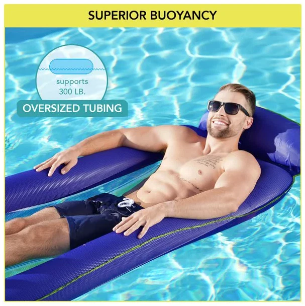 Aqua Deluxe Comfort Adult Unisex Pool Lounge with Integrated Head and Footrests