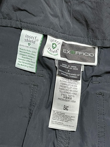 ExOfficio Pants, Women's 6, Black, Convertible in to shorts, Knee Insect Shield - Picture 10 of 14