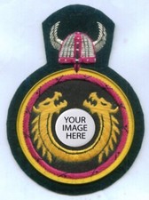 Custom Design Viking Norse Battle Shield Helmet Pagan God Thor Rune Sigil Patch