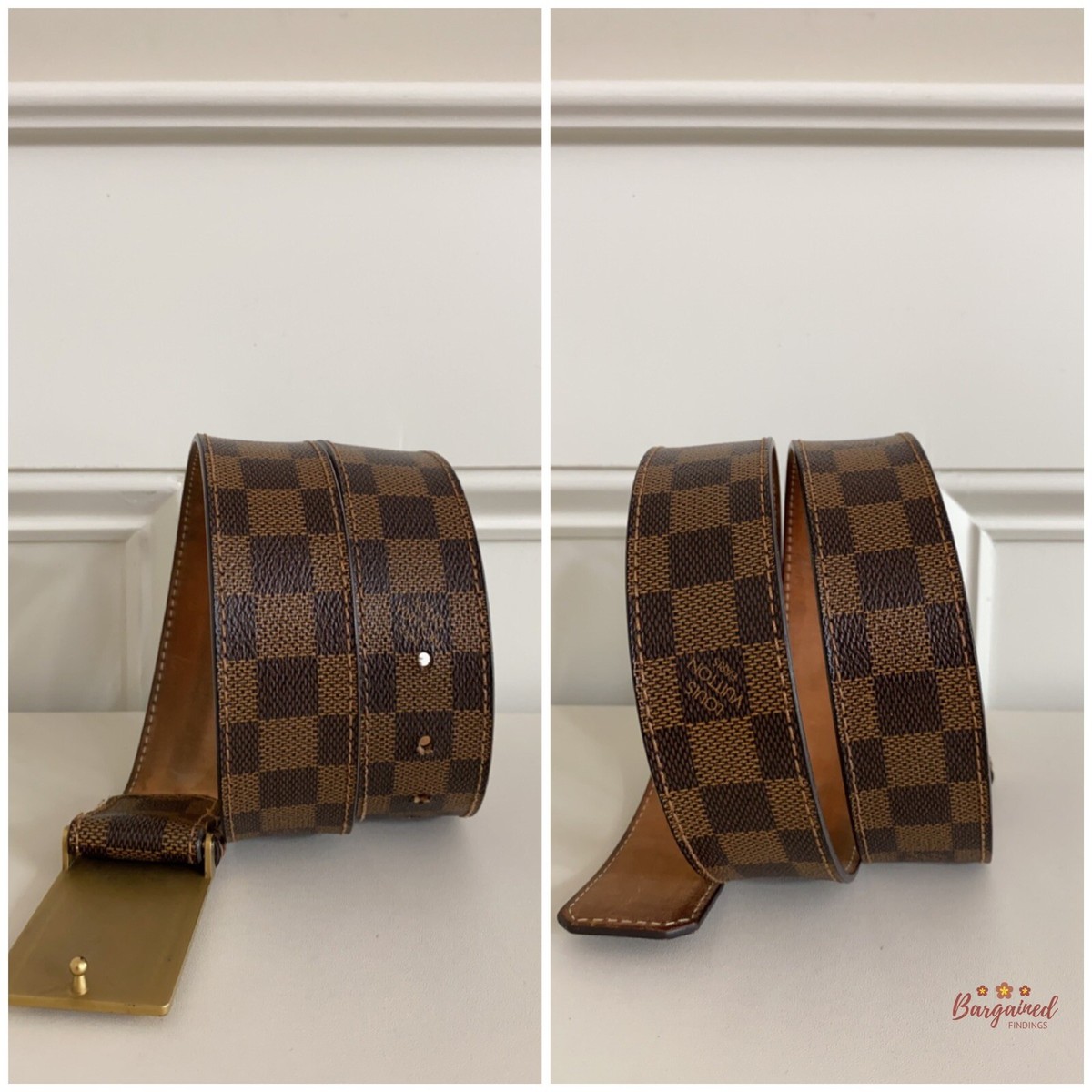 Authentic Louis Vuitton Damier Ebene Coated Canvas Leather