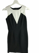 Ann Taylor Petite Dress Size Women's 2P.  Dark Charcoal Gray, White.  Sleeveless