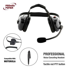 Professional Noise Cancelling Dual Muff Racing Headset for Motorola HT750 HT1250
