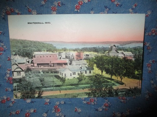 (1032) Old Postcard Whitehall Wis Wisconsin Wide View - 第 1/2 張圖片