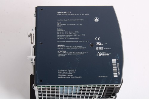 PULS Dimension QT40.481-77 Power supply 3-Phase. 58 5V, 16 5A, 960W - Bild 5 von 5