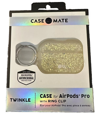 NEW Case-Mate Case with Ring Clip for Apple AirPods Pro - TWINKLE STARDUST GOLD