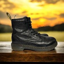 Youth Dr. Doc Martens 3 US M Ladies Sz 5 1460 Glitter J Black Boots Combat