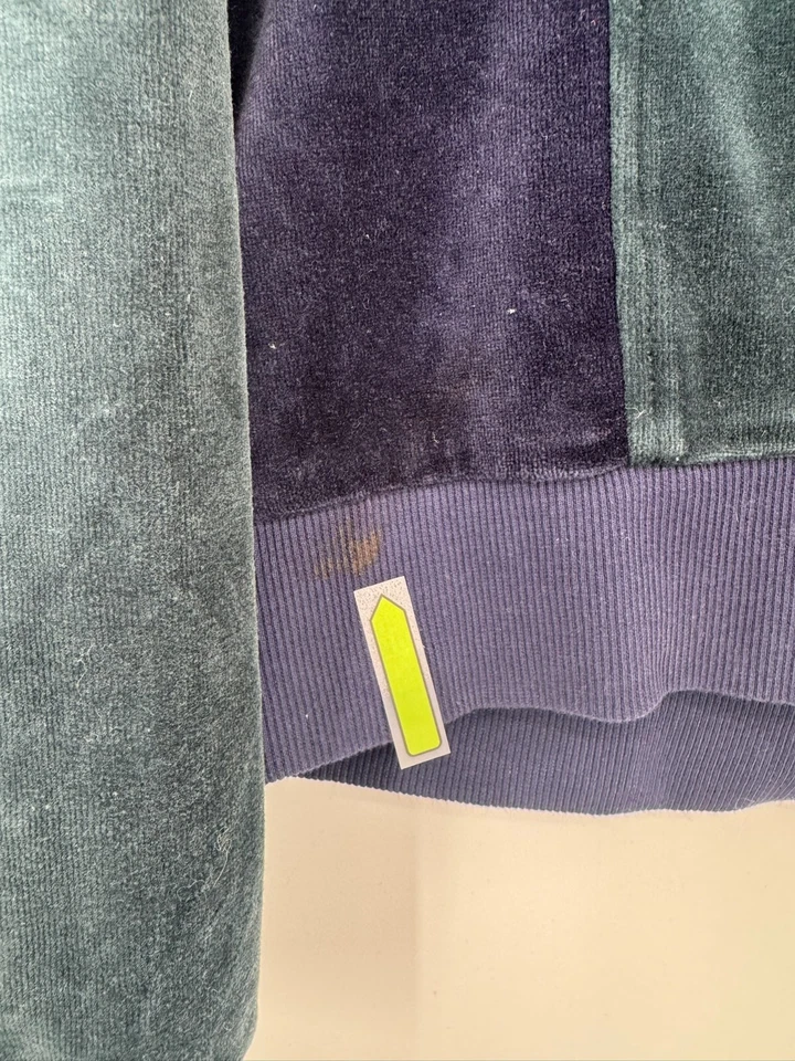 Chaqueta deportiva FILA para hombre verde azul terciopelo cremallera completa manga larga talla M Foto 4 de 4