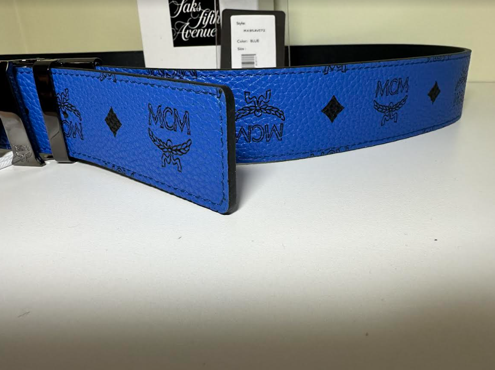 Authentic Adjustable Blue to Black MCM Belt with Silver  display picture 1