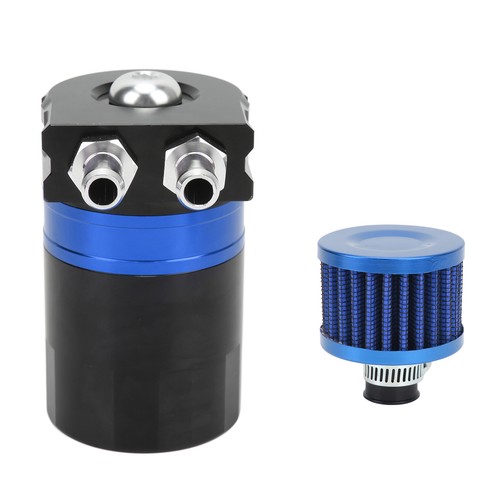 ˘Blue Car Oil Catch Can Internal Baffle Dual Chamber Filter Aluminium Alloy - Picture 12 of 12