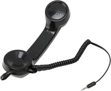 Retro Phone Handset, Handheld Cell Receiver Radiation Proof Black