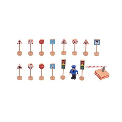16 Pcs Verkehrszeichen Spielzeug Kognitive Spiele Straßenschilder Playset