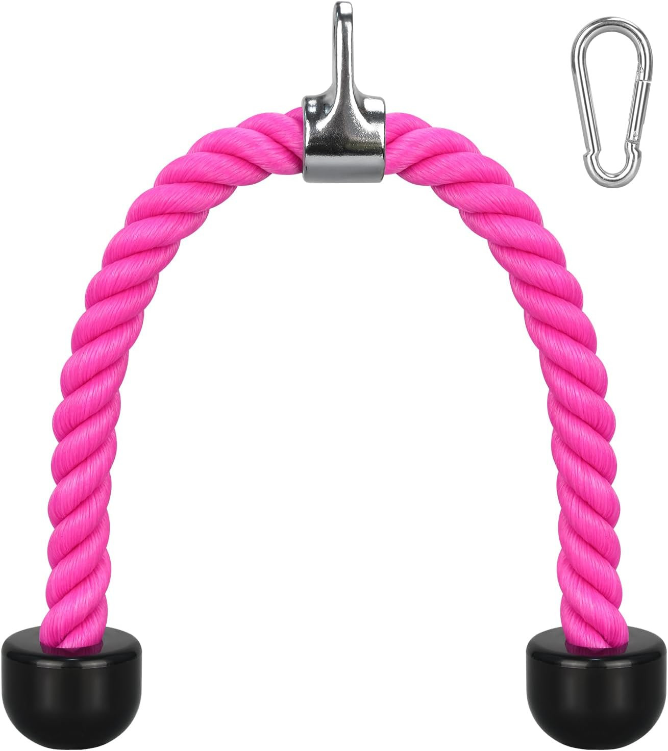 Cuerda Triceps 27 Pulgadas con Mosqueton Accesorio Polea para Ejercicio Gimnasio