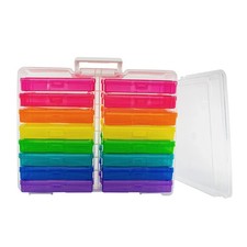New Photo Craft Keeper 4 x6 Picture Storage Box 16 Rainbow Organization Cases
