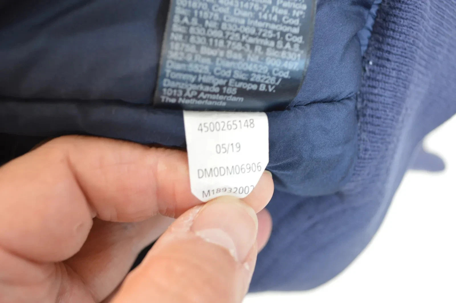 Tommy Jeans Puffer Jacket Mens Large Navy Full Zip Logo Quilted image 5