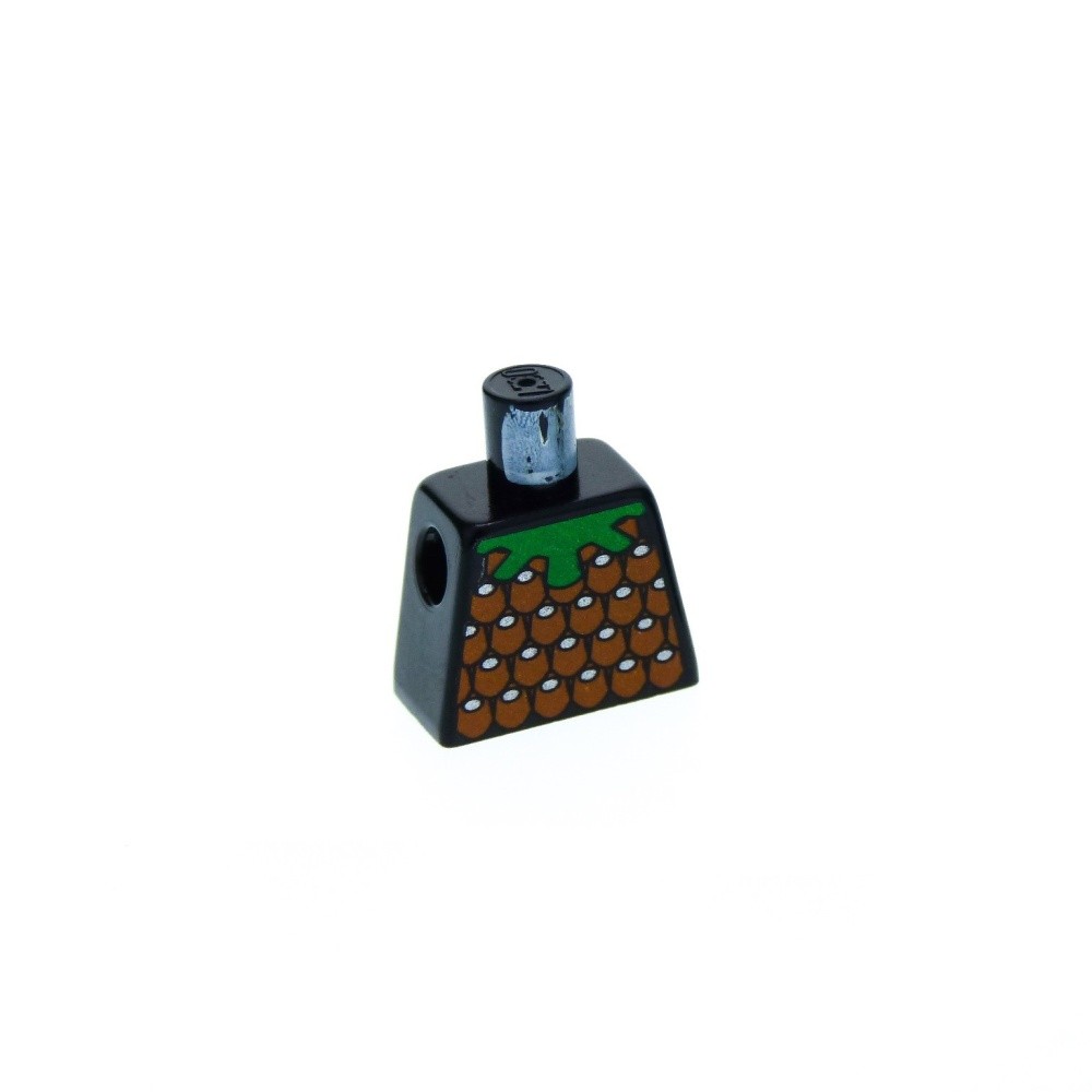 1X Lego Torso Minifigure Knights Kingdom Pattern Brown Robber Gilbert 973PX119