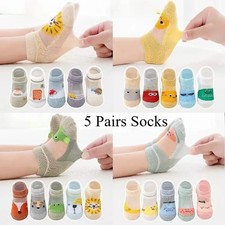 5 Pairs/lot 0-8Y Children Ultrathin Mesh Socks Baby Boys Girls Summer Cute Cotto