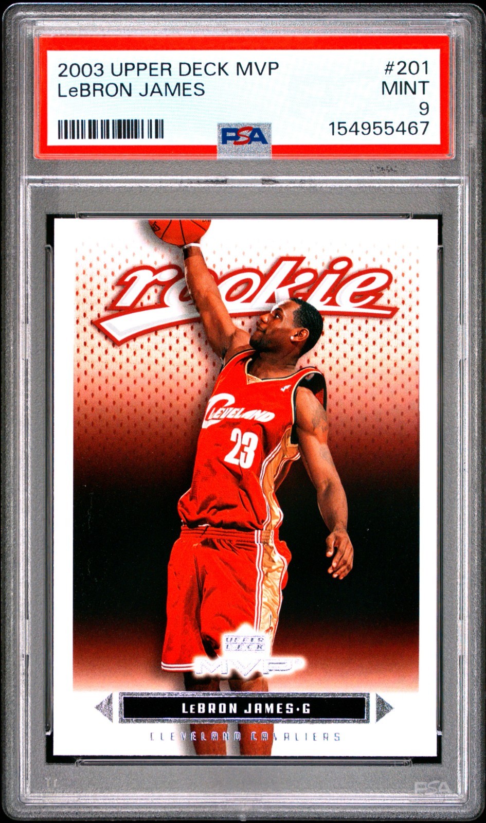 2003-04 Upper Deck MVP - Rookie LeBron James #201 RC PSA 9