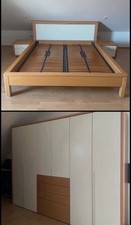 Hülsta Elara Schlafzimmer Buche/Lack weiß,Bett,Schrank,Nachttisch