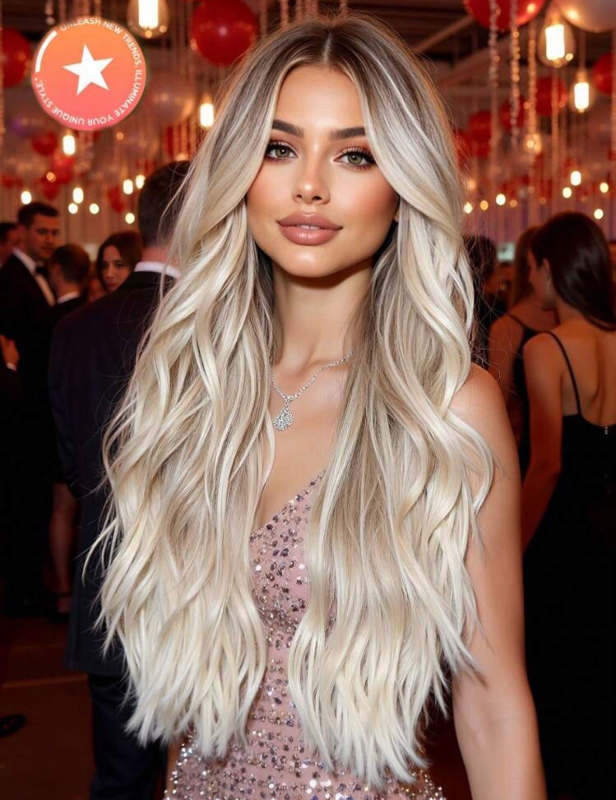 Perruque synthétique longue et bouclée blond foncé 65cm pour changer de style