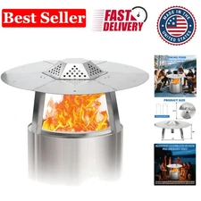 Heat Deflector for Solo Stove Ranger and Most 15" Fire Pit with Carrying Handle,