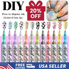12 Colors Nail Art Pens Set, 2026 New DIY Nail Art Markers Drawing Painting Line