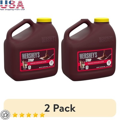 Chocolate Syrup 2 Pack Bulk Jug Pourable Fat Free Gluten Free Dessert Topping US