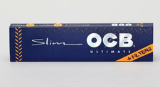 OCB King Size Slim Rolling Papers Ultimate Thin w/TIPS 32 Lvs/Pk  USA SHPD 