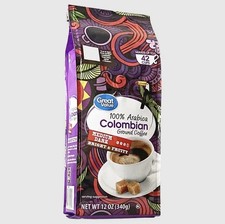 Great Value 100% Arabica Colombian Medium-Dark Roast Ground Coffee, 12 oz, Bag 7.27 per pound