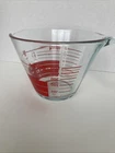 Pyrex 2 Cup ~ Measuring Cup Red Reverse Read Inside Vintage Glass ~ Excellent