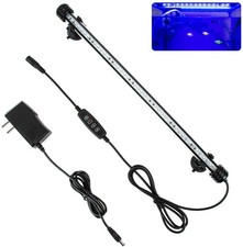15" White Blue Submersible LED Aquarium Fish Tank Light with Timer/Dimmable...