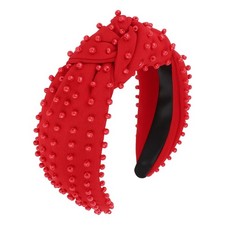 1 PC Pearl Knotted Headband Beaded Headband Wide Pearl Headbands for women No...