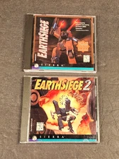 PC Earth siege 1 & 2 96 1997 Sierra Online CD Rom Jewel Case Video Games CIB