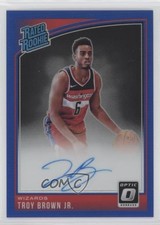 2018-19 Panini Donruss Optic Blue Prizm Signatures 18/49 Troy Brown Jr Auto 5e4