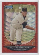 2013 Bowman Wrapper Redemption Red Wave Refractor 4/25 Clayton Blackburn 1g2