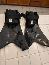 Force Fin Open Heel Adjustable Strap Scuba Diving Fins BLACK