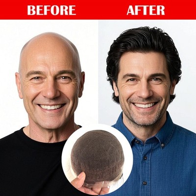 Fine German Lace Hairpiece Toupee for Men Easy to Install Real Human Hair