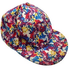 Quanhaigou Adult OS Colorful Splatter Mosaic Snapback Hat Hiphop Streetwear