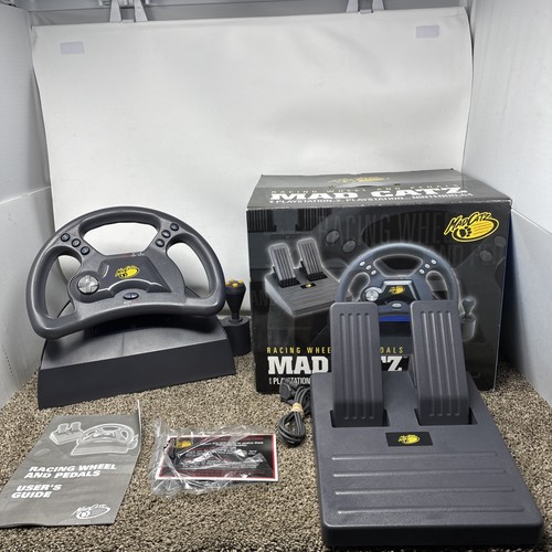 Mad Catz Dual Force Racing Wheel & Pedals in Box Playstation PS2 ...