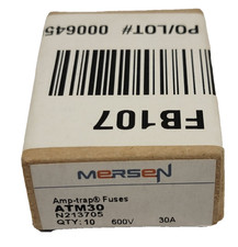 Lot of 10 New Open Box Mersen Amp-Trap Fuses ATM30, 30A, 600V