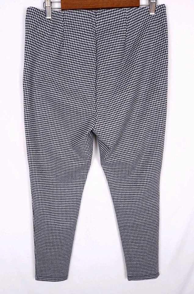 Pantalones al tobillo Ann Taylor grandes pequeños negros blancos pata de gallo sensación polar Foto 3 de 4