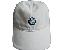 BMW LIFESTYLE LOGO EMBROIDERED BASEBALL CAP HAT WHITE COTTON ONE SIZE NICE